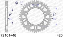 AFAM Tandwiel Achterzijde Aluminium 46T - 420